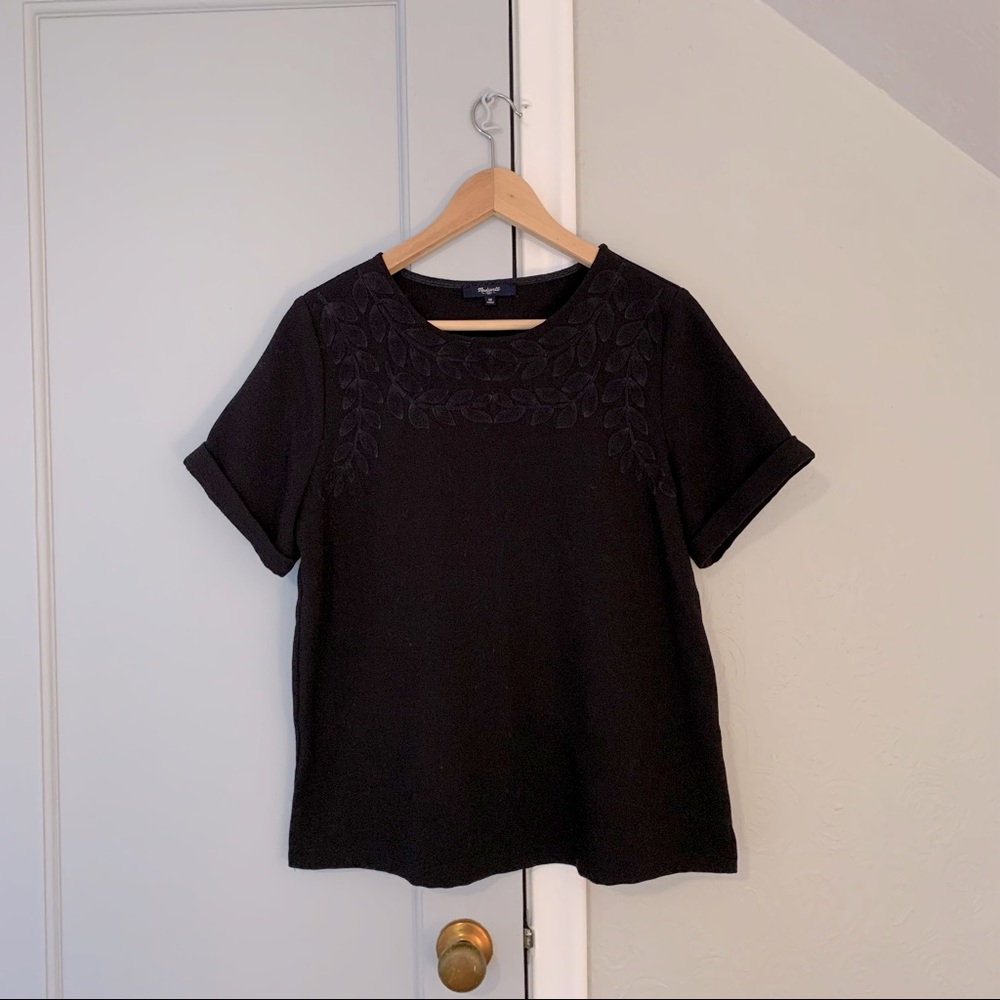 Madewell Short Sleeve Blouse in Black